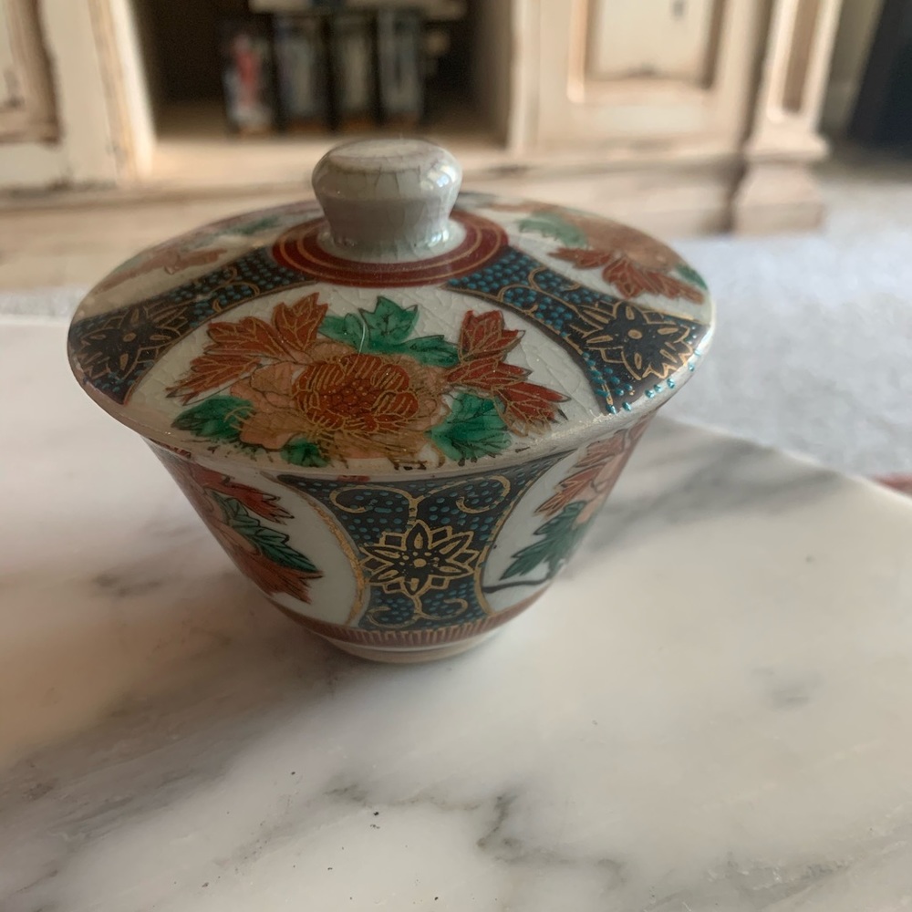 Antique Satsuma Raised Relief Porcelain Rice Dish